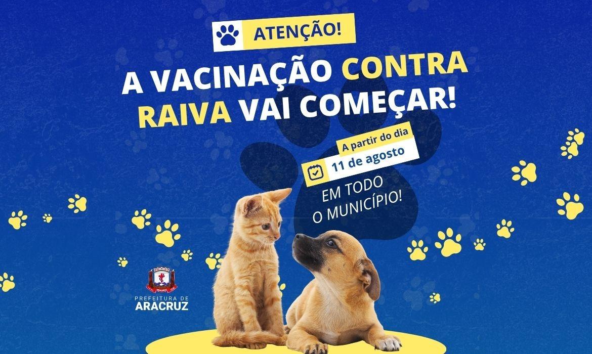 Campanha de Vacinação Antirrábica começa no dia 11 de agosto