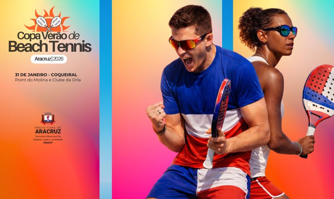 Copa de Verão de Beach Tênis reúne atletas e público na orla de Aracruz