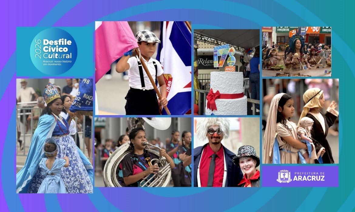 Aracruz celebra 178 anos e realiza tradicional Desfile Cívico que emociona e valoriza sua identidade